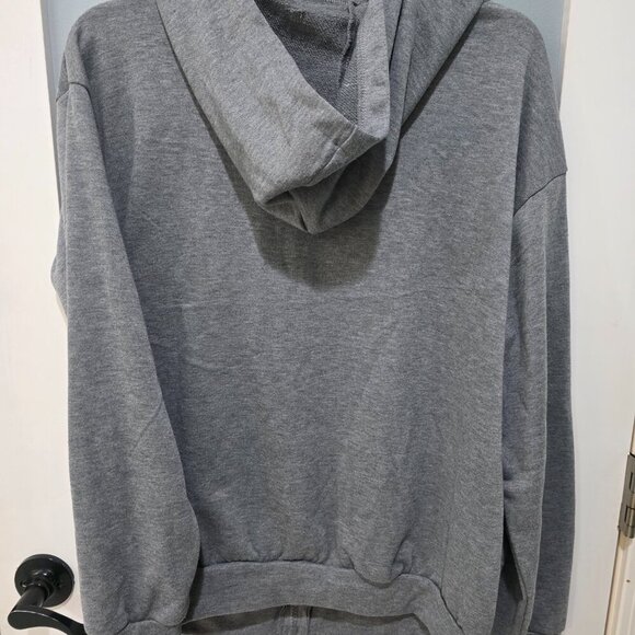 Romwe Grey Zip Up Hoodie with Graphic Print – Women’s Medium - Picture 10 of 10